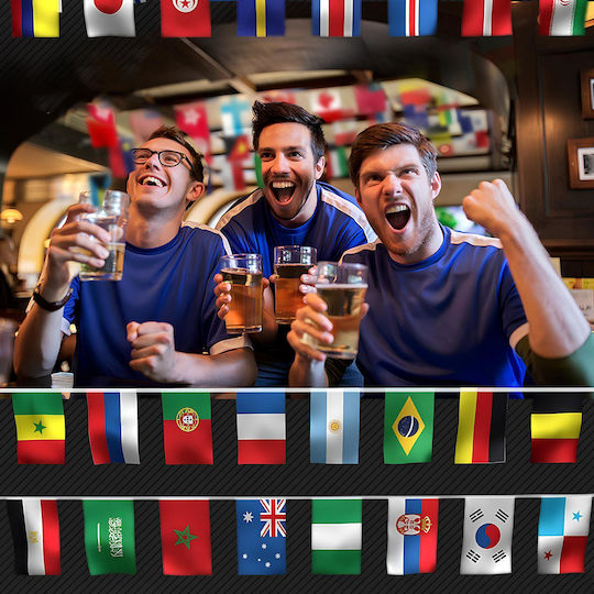 Ghirlandă Decorativă 8 M Steaguri Ale Lumii Din Țesătură Petrecere Evenimente