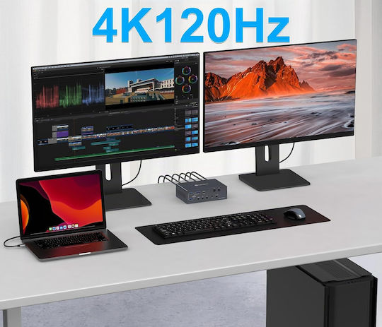 B0FV8PZDV3 KVM & Datenumschalter mit USB-C / HDMI / USB / USB 3.0 / Ethernet / Audio