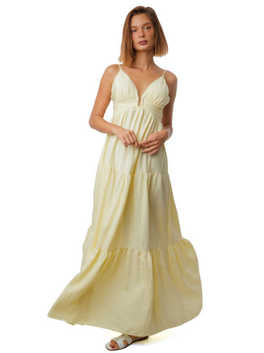 Sommer Midi Damenkleid Gelbe
