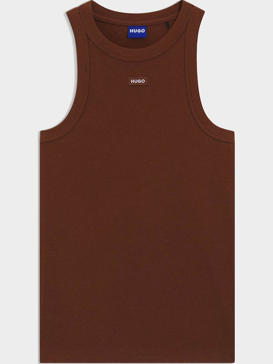 Women's Cotton Sleeveless Brown Blouse
