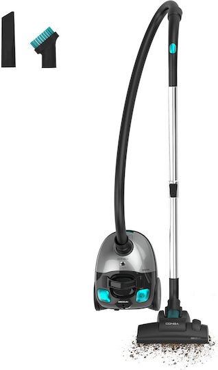 Cecotec Conga Powerbag 2000 Compact Plus Ηλεκτρική Σκούπα 800W με Σακούλα 2lt Γκρι