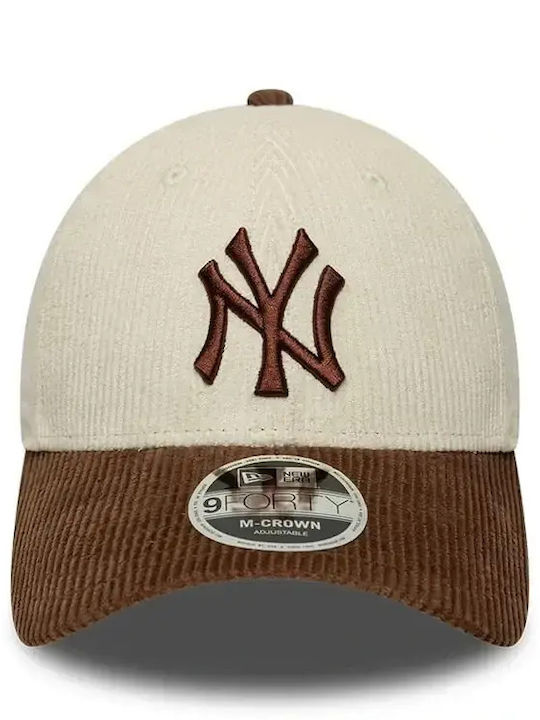 New Era New York Yankees MLB Cord 9Forty M-Crown Adjustable Cap Unisex Cap Cotton Cream Brown 60915868