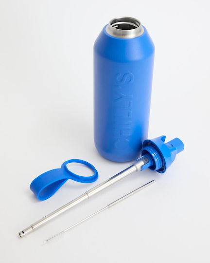 Chilly's Series 3 Flip Бутилка Термос Неръждаема стомана BPA Free 500ml Pacific Blue с Сламка, Мундщук, Примка и Дръжка