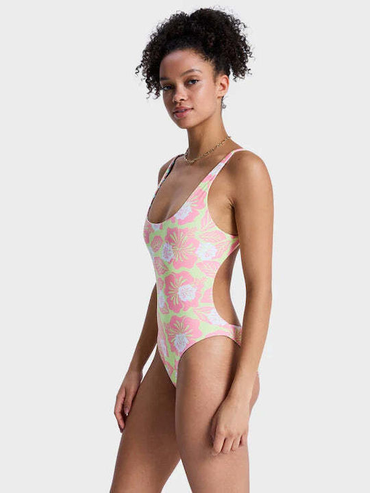 One Piece Swimsuit Floral Green
