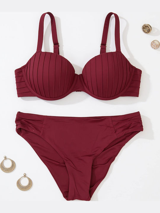 Set Bikini Burgundisch