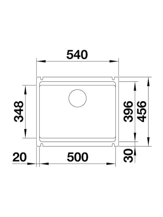 Blanco 500-u Unterbau Küchenspüle Inox M54xB45.6cm Graue