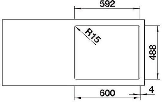 Blanco Chiuvetă De Bucătărie Sub Masă Din Granit Lichid L61.5xL51cm Neagră