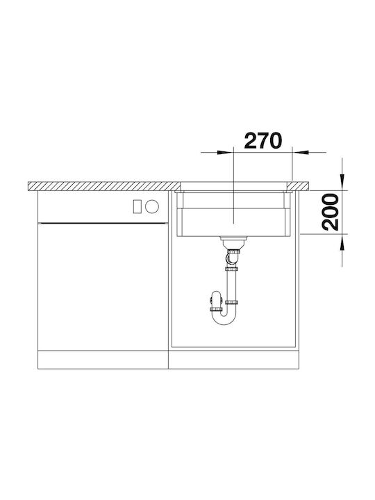Blanco 500-u Unterbau Küchenspüle Inox M54xB45.6cm Graue