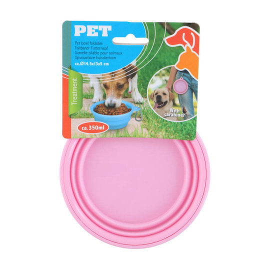 Pet Treatment Метална Купа за Храна и Вода 350ml в Розов Цвят