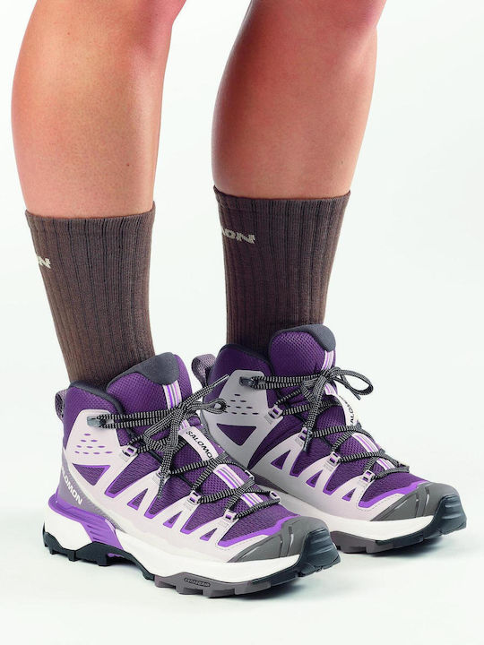 Salomon X Ultra 360 Edge Mid Gtx Дамски Планински Боти Водоустойчиви с Мембрана Gore-Tex Лилави