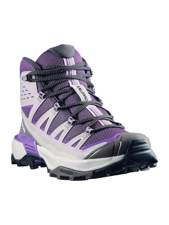 Salomon X Ultra 360 Edge Mid Gtx Дамски Планински Боти Водоустойчиви с Мембрана Gore-Tex Лилави