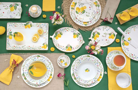 Βάση Μαχαιροπίρουνων 14,5 Cm "fleurs Et Citrons" Easy Life