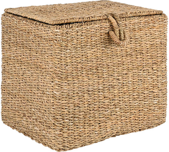 Estia Nerina Storage Basket Wicker with Lid Beige 45x34x40cm
