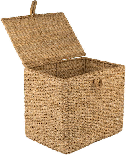 Estia Nerina Storage Basket Wicker with Lid Beige 45x34x40cm