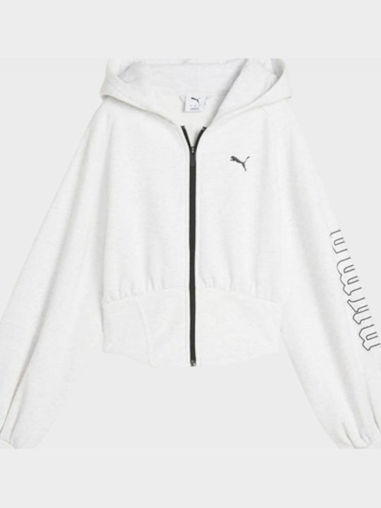 PUMA Glam Ζακέτα Λευκή με Κουκούλα