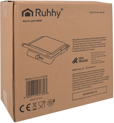 Ruhhy Сандвич мейкър за 2 тоста 2000W Черен