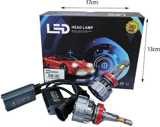 Car Lamp 9 11 H8 Canbus LED 6000K Cold White 65W