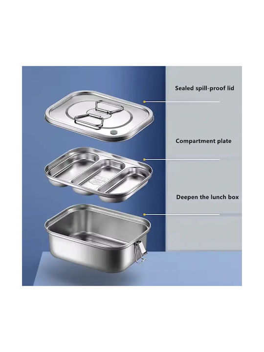Pandaboo Inox Silver Lunch Box 2lt