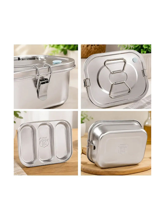 Pandaboo Inox Silver Lunch Box 2lt