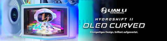 Lian Li HydroShift II OLED Gebogener 360TL Wasserkühlung AIO CPU mit 3 Lüfterabmessungen 120mm und ARGB Beleuchtung