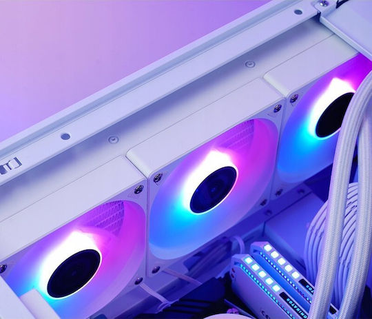 Jonsbo TG-360 Охлаждане AIO CPU с 3 Вентилатора 120mm и ARGB Осветление Бял
