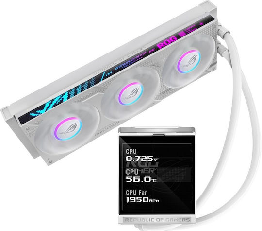 Asus ROG Strix LC IV 360 AIO CPU Liquid Cooling with 3 120mm Fans and ARGB Lighting White