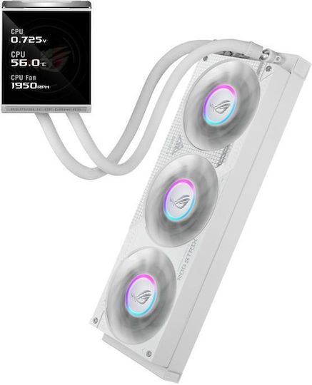 Asus ROG Strix LC IV 360 AIO CPU Liquid Cooling with 3 120mm Fans and ARGB Lighting White