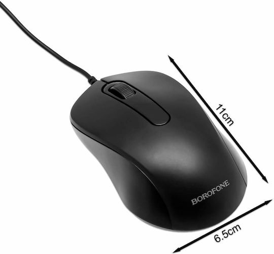 Borofone BG4 Wired Mouse Black