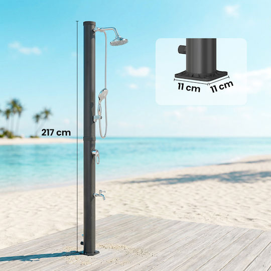 Outsunny Pool Shower Solar from PVC 217x11x11cm Black