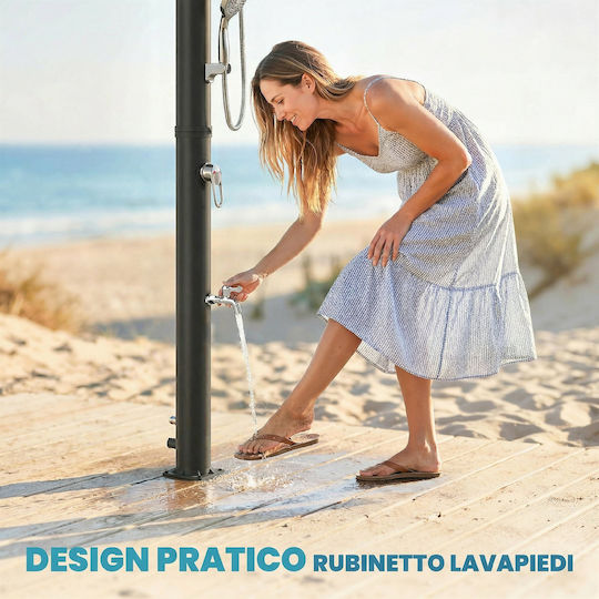 Outsunny Pool Shower Solar from PVC 217x11x11cm Black