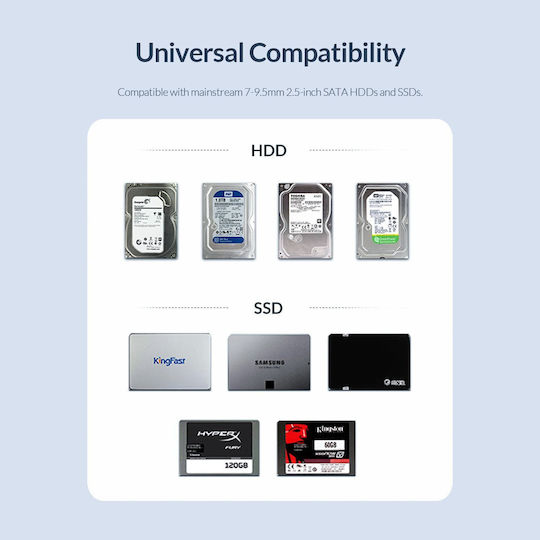 Orico 2520u3-bk-ep 2.5" 6.35 см HDD SSD кутия Sata3 USB 3.0 черен