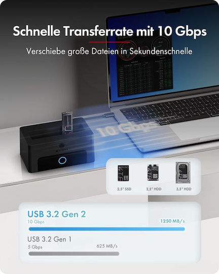 Icy Box Hard Drive Case for M.2 SATA III NVME with USB 3.2 Connection