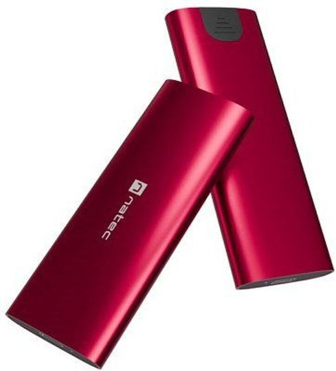 Natec Rhino Hard Drive Case for M.2 SATA III NVME with Type-C Connection in Red Colour