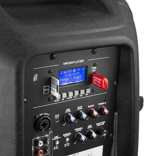 Vonyx Karaoke Lautsprecher mit Kabellosen Mikrofonen Verve46 SOSPA1087 Schwarz