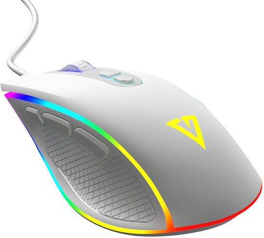 Modecom Mouse de gaming RGB 12800 DPI Alb