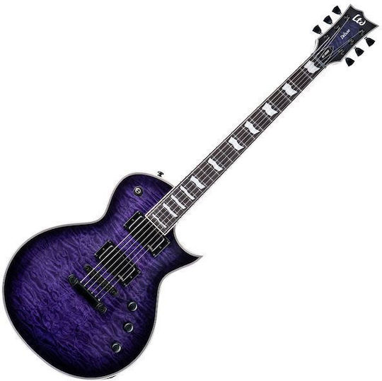 ESP Electric Guitar Single cut with HH Pickup Configuration See Thru Purple Sunburst