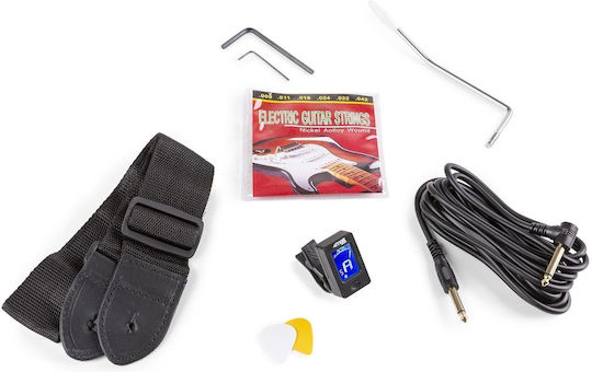 MAX Set Elektrische Gitarre Stratocaster Rot mit Tasche