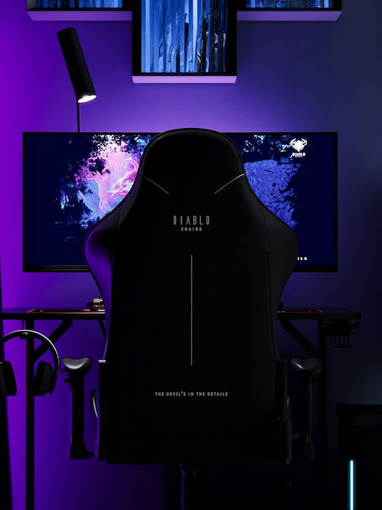 Diablo X-Starter Normal Size Artificial Leather Gaming Chair with Adjustable Arms Navy Blue