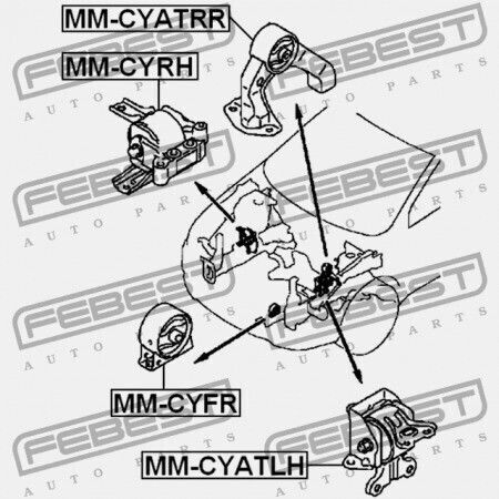 Febest Motorhalterungen Für Mitsubishi Lancer Cy Cz 2007.03-2013.02 Eur Mn101572