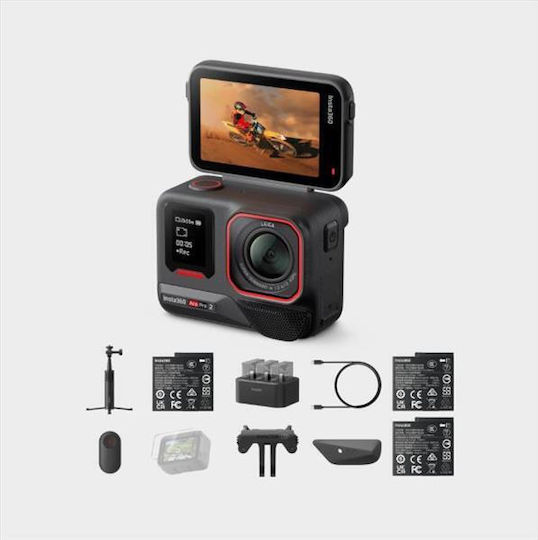 Insta360 Ace Pro 2 Action Camera 8K Υποβρύχια Creator Bundle με Οθόνη Αφής 2.4" και Wi-Fi Μαύρη