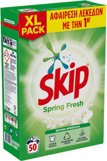 Skip Spring Fresh Απορρυπαντικό Ρούχων σε Σκόνη 3.25lt (50 Μεζούρες)