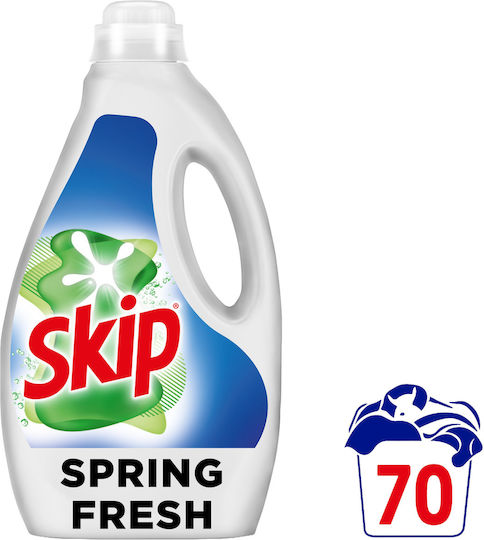 Skip Spring Fresh Flüssig Waschmittel mit Duft Frühlingsfrisch für Farbige Kleidung 3.5lt (70 Messbecher)