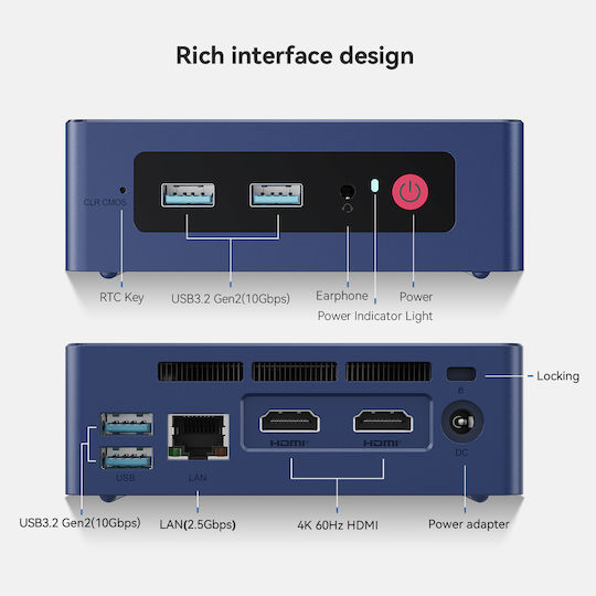 Beelink S13 Мини компютър (N-Series N150/12GB DDR5/512GB SSD/W11 Pro)
