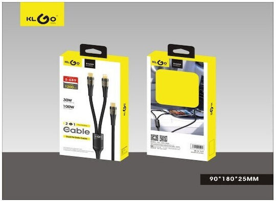 KLGO USB to Type-C / Lightning Cable 1.2m S-689