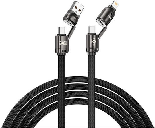 KLGO USB към Lightning / Type-C / micro USB кабел 1.2m S-696