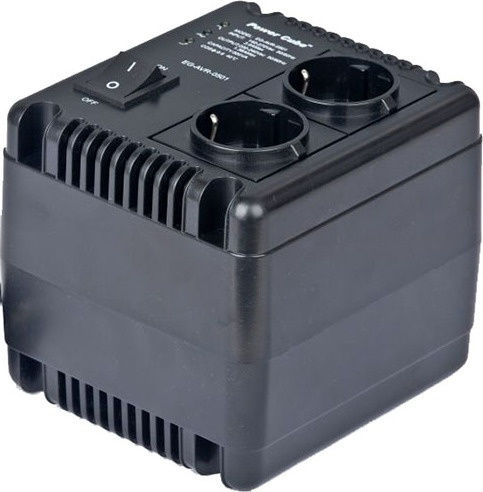 Energenie EG-AVR-0501 Kompakt Spannungsstabilisator Relais 500VA mit 2 Steckdosen Strom