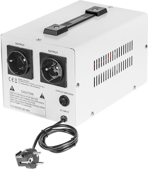 Kemot MSER-1000 Voltage Regulator Servo 1000VA with 2 Sockets Current