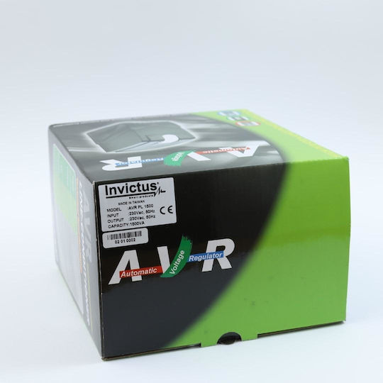 Invictus AVR-PL-1500VA Compact Voltage Regulator Relay with 2 Sockets Current