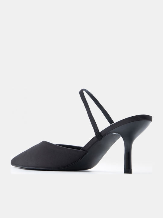 Damen Pantoletten mit Hoch Absatz in Schwarz Farbe