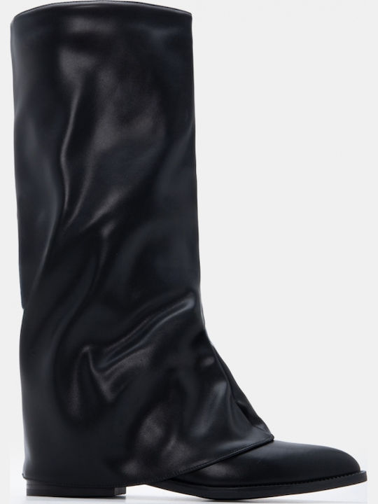 Велурени Дамски ботуши Черни
